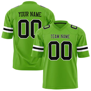 Custom Neon Green Black Solid Colour Football Jersey FT01240725NE304