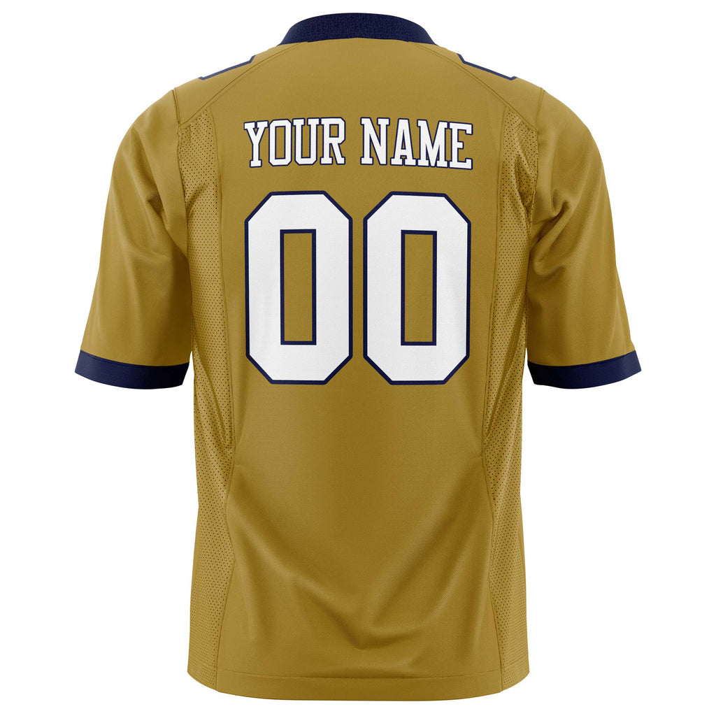 Custom Old Gold White Solid Colour Football Jersey