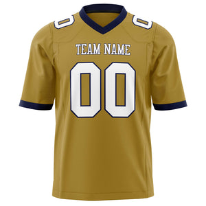 Custom Old Gold White Solid Colour Football Jersey