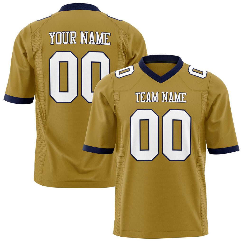 Custom Old Gold White Solid Colour Football Jersey FT01240725OL310