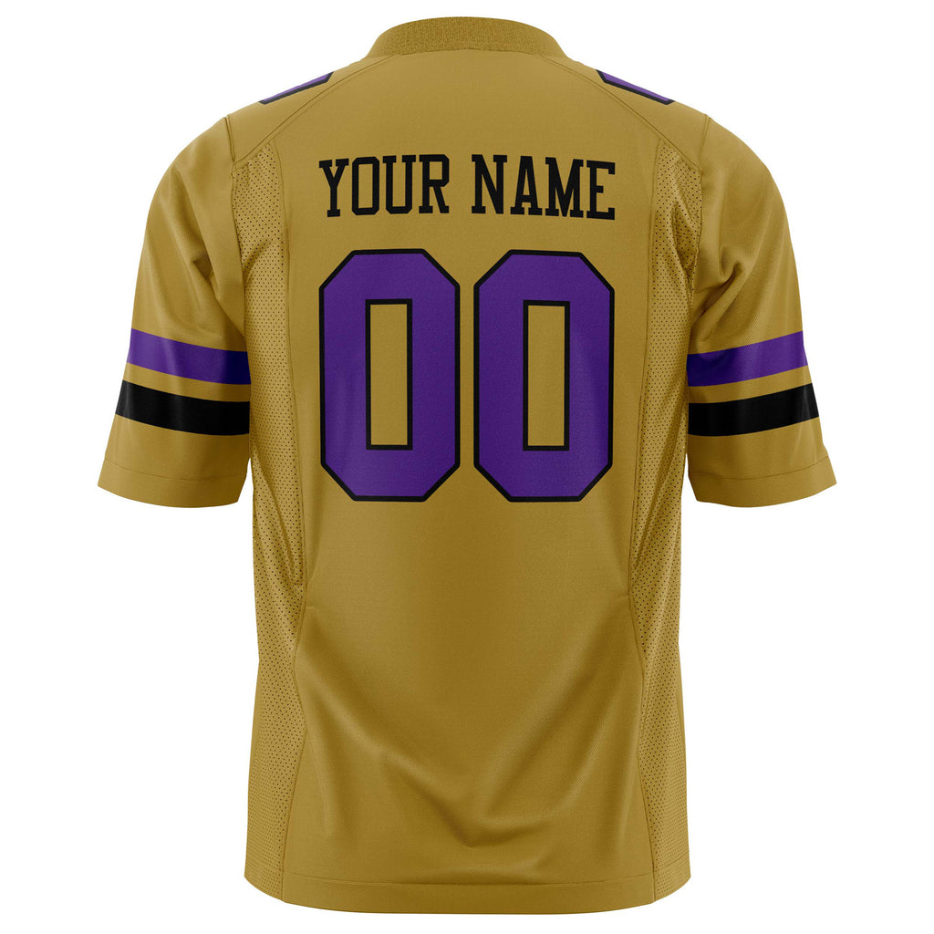 Custom Old Gold Purple Solid Colour Football Jersey