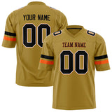 Custom Old Gold Black Solid Colour Football Jersey