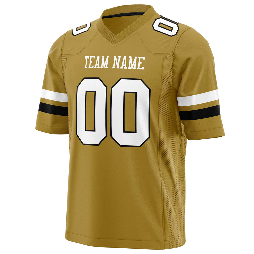 Custom Old Gold White Solid Colour Football Jersey