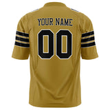 Custom Old Gold Black Solid Colour Football Jersey