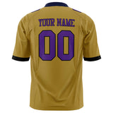 Custom Old Gold Purple Solid Colour Football Jersey