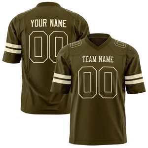 Custom Olive Cream Solid Colour Football Jersey FT01240725OL330