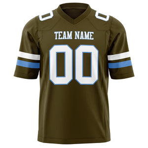 Custom Olive White Solid Colour Football Jersey