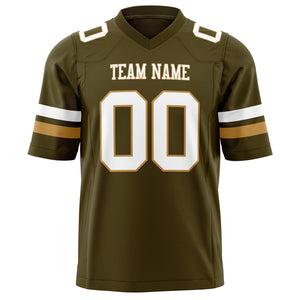 Custom Olive White Solid Colour Football Jersey