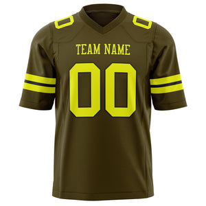 Custom Olive Neon Yellow Solid Colour Football Jersey