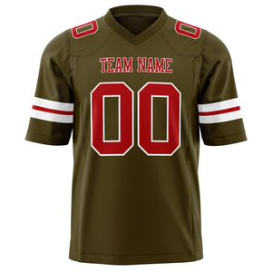 Custom Olive Red Solid Colour Football Jersey