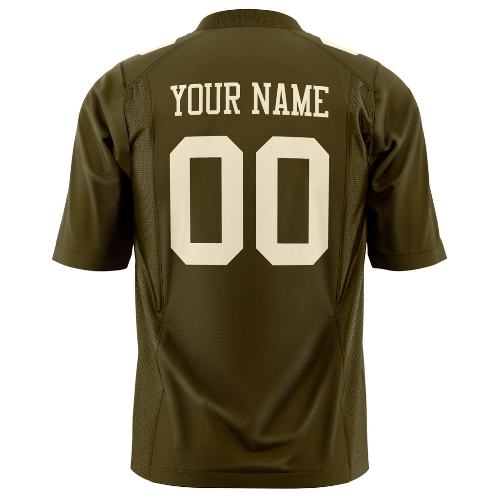 Custom Olive Cream Solid Colour Football Jersey