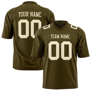 Custom Olive Cream Solid Colour Football Jersey FT01240725OL336