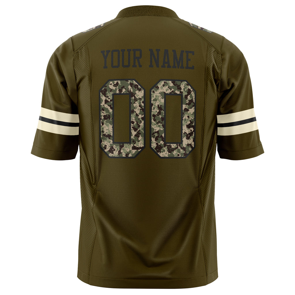 Custom Olive Cream Solid Colour Football Jersey
