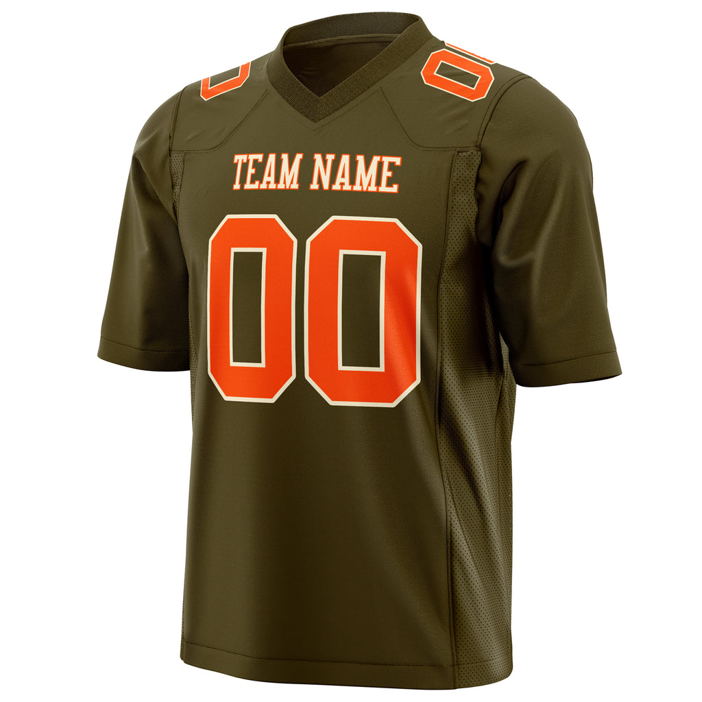 Custom Olive Red Solid Colour Football Jersey