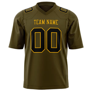 Custom Olive Black Solid Colour Football Jersey
