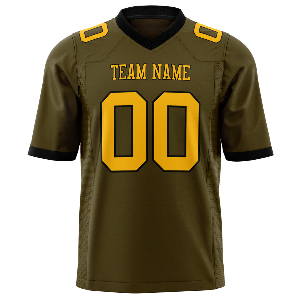 Custom Olive Gold Solid Colour Football Jersey