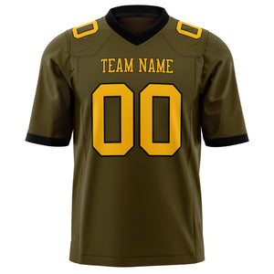 Custom Olive Gold Solid Colour Football Jersey