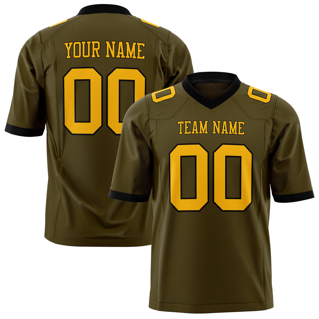 Custom Olive Gold Solid Colour Football Jersey FT01240725OL341