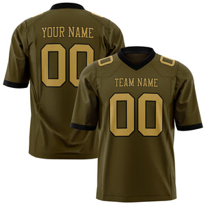 Custom Olive Old Gold Solid Colour Football Jersey FT01240725OL342