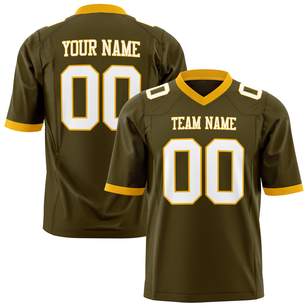 Custom Olive White Solid Colour Football Jersey FT01240725OL343