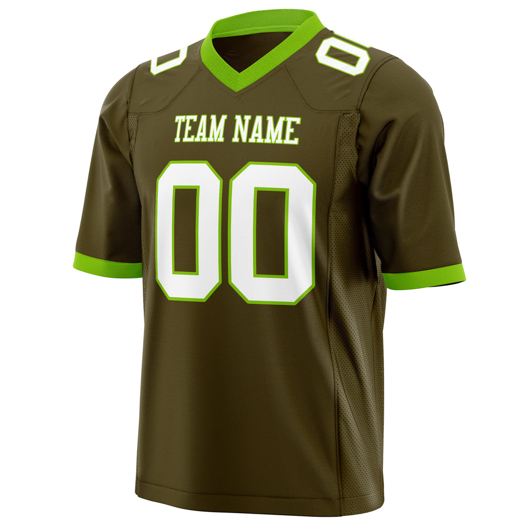 Custom Olive White Solid Colour Football Jersey