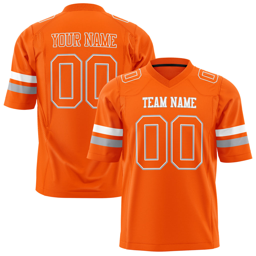 Custom Orange White Solid Colour Football Jersey FT01240725OR345