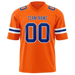 Custom Orange Royal Solid Colour Football Jersey