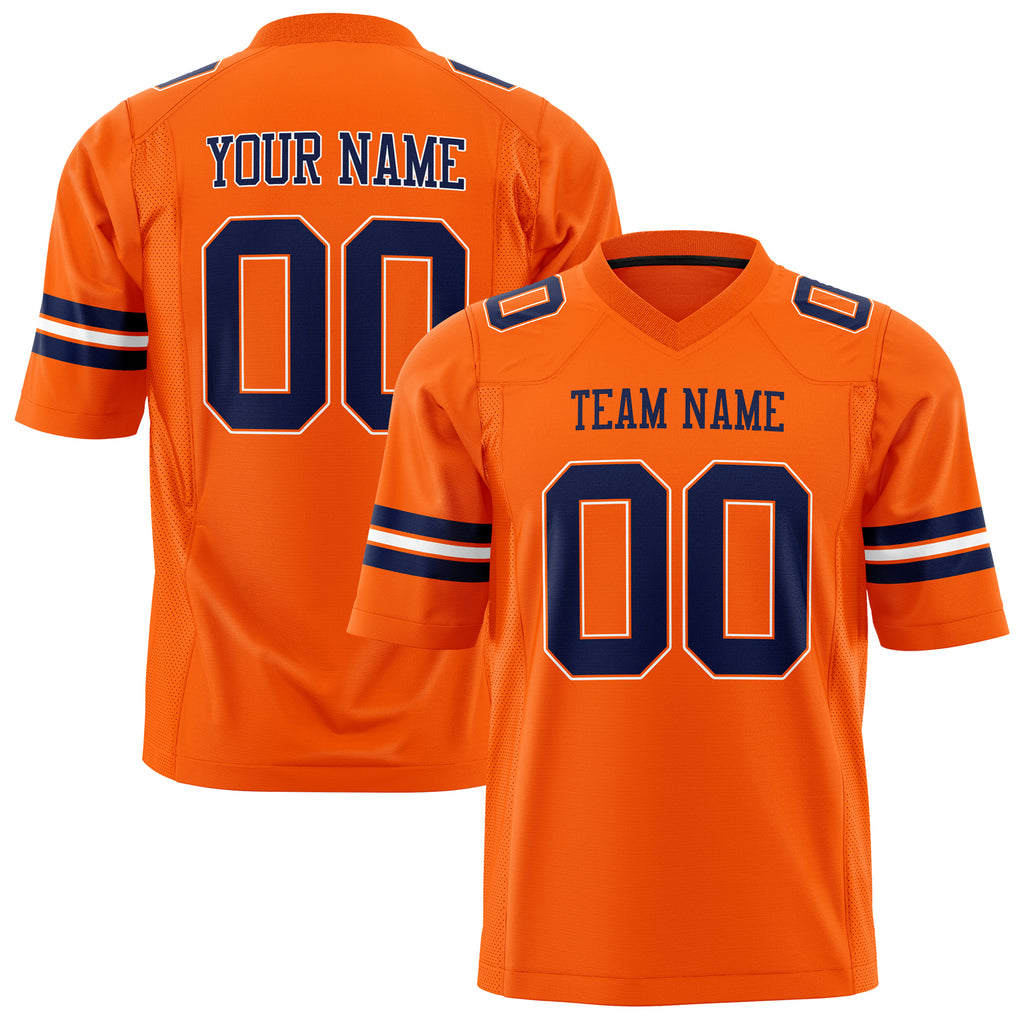 Custom Orange Navy Solid Colour Football Jersey FT01240725OR349