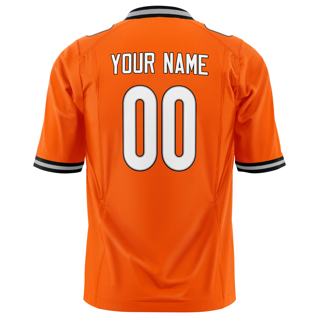 Custom Orange White Solid Colour Football Jersey