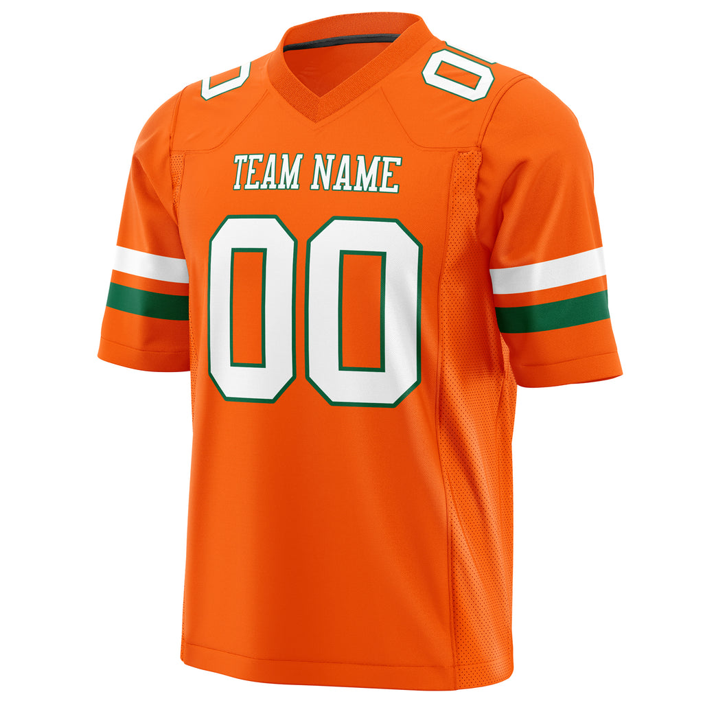 Custom Orange White Solid Colour Football Jersey