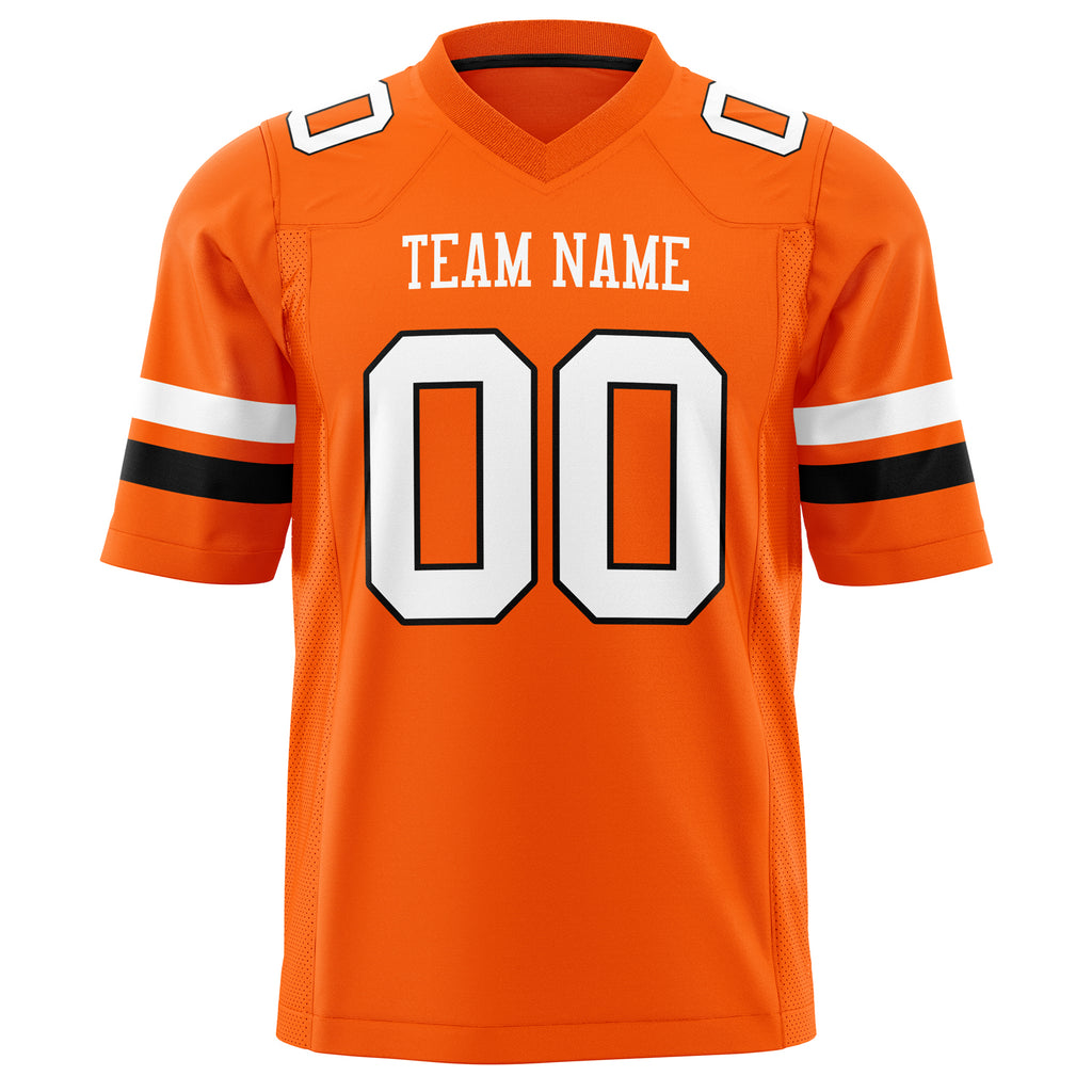 Custom Orange White Solid Colour Football Jersey