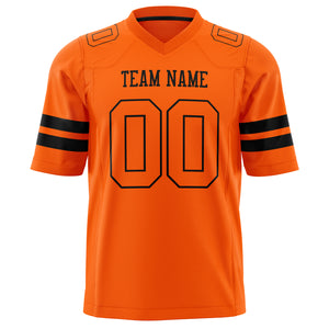 Custom Orange Black Solid Colour Football Jersey