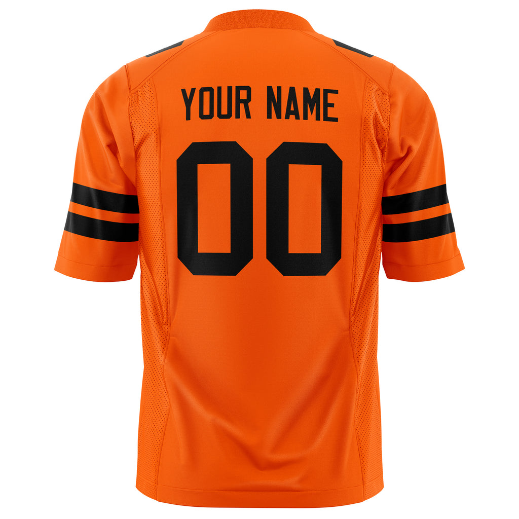 Custom Orange Black Solid Colour Football Jersey
