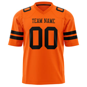 Custom Orange Black Solid Colour Football Jersey