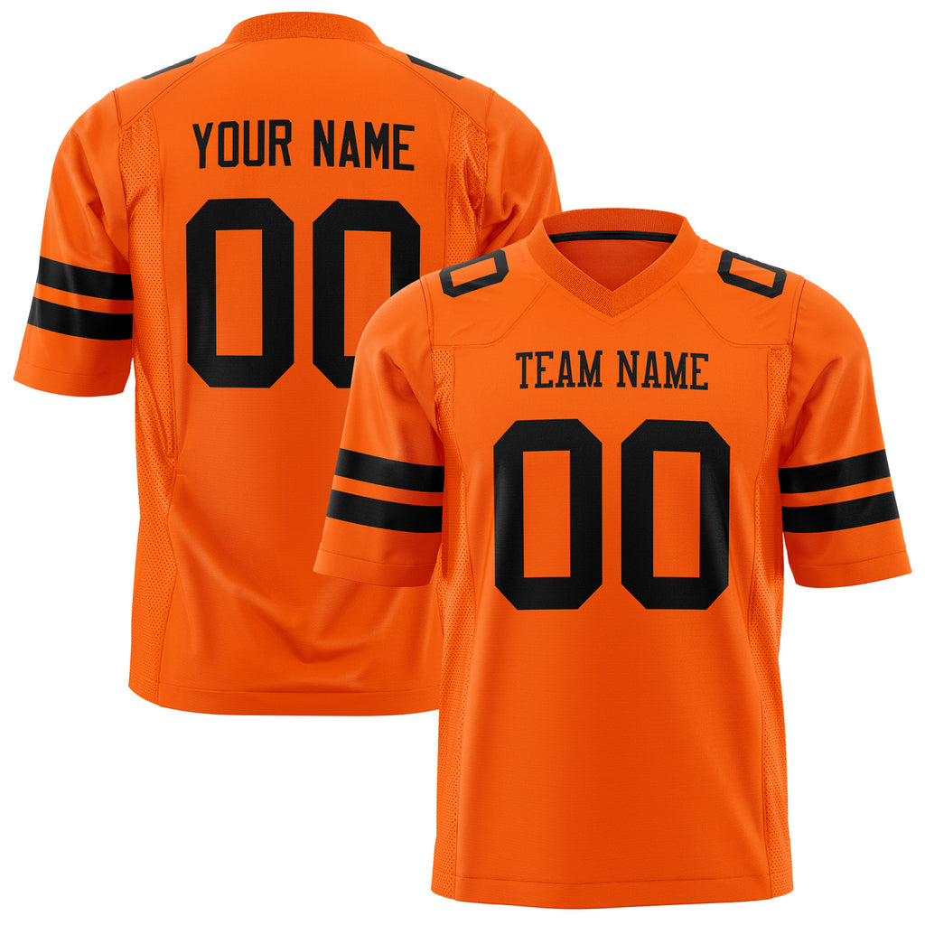 Custom Orange Black Solid Colour Football Jersey FT01240725OR362