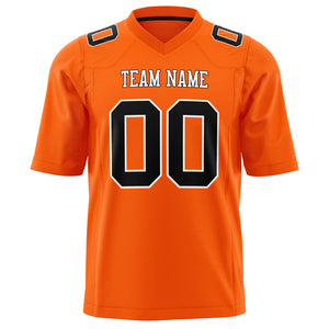 Custom Orange Black Solid Colour Football Jersey