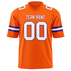Custom Orange White Solid Colour Football Jersey