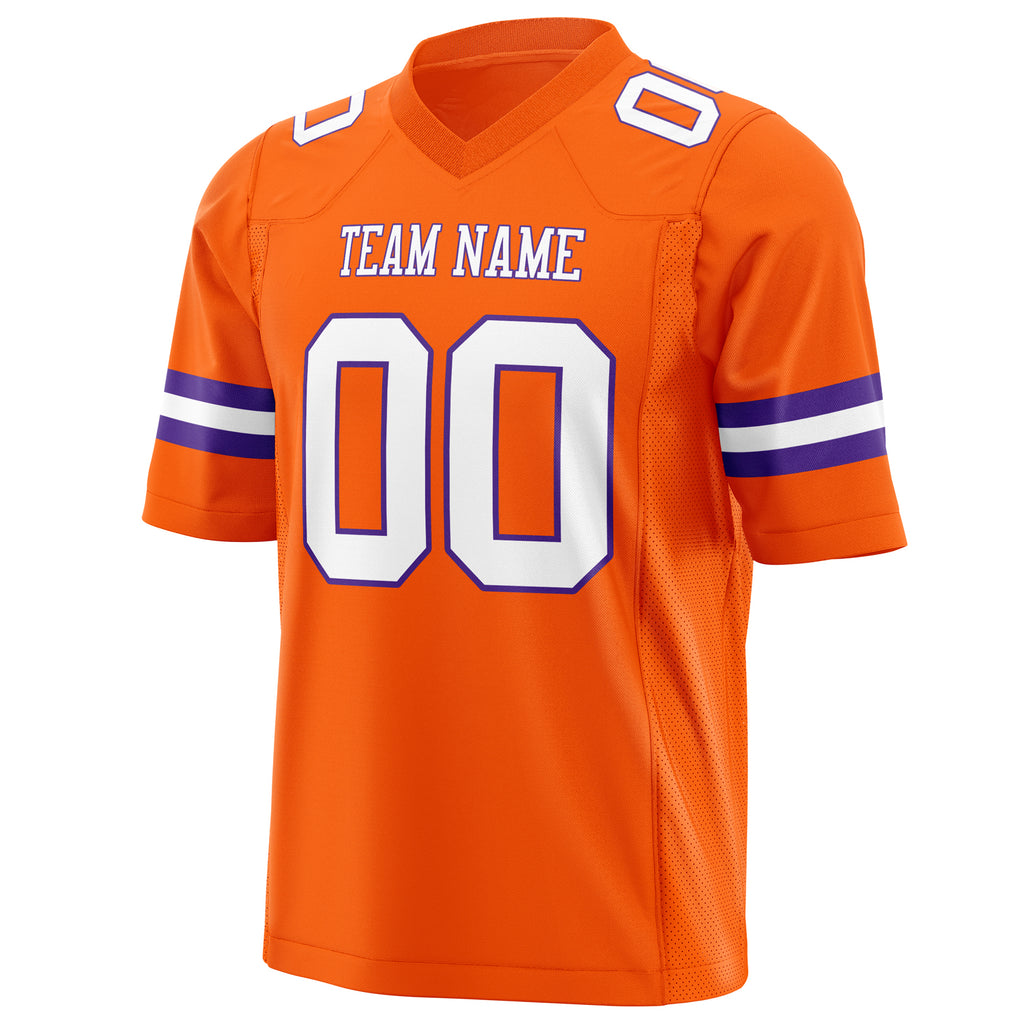 Custom Orange White Solid Colour Football Jersey