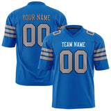Custom Panther Blue Gray Solid Colour Football Jersey