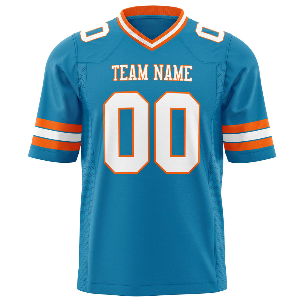 Custom Panther Blue White Solid Colour Football Jersey