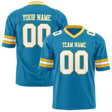 Custom Panther Blue White Solid Colour Football Jersey