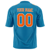 Custom Panther Blue Orange Solid Colour Football Jersey