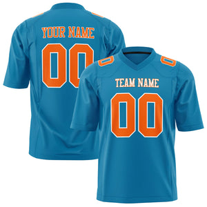 Custom Panther Blue Orange Solid Colour Football Jersey FT01240725PA375