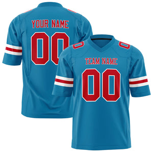 Custom Panther Blue Red Solid Colour Football Jersey FT01240725PA376