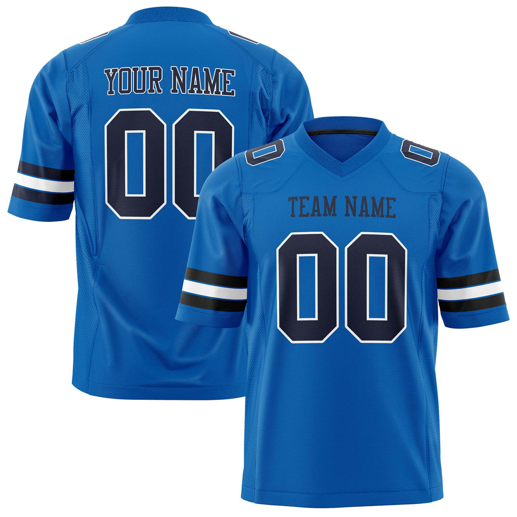 Custom Panther Blue Black Solid Colour Football Jersey FT01240725PA383