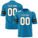Custom Panther Blue White Solid Colour Football Jersey