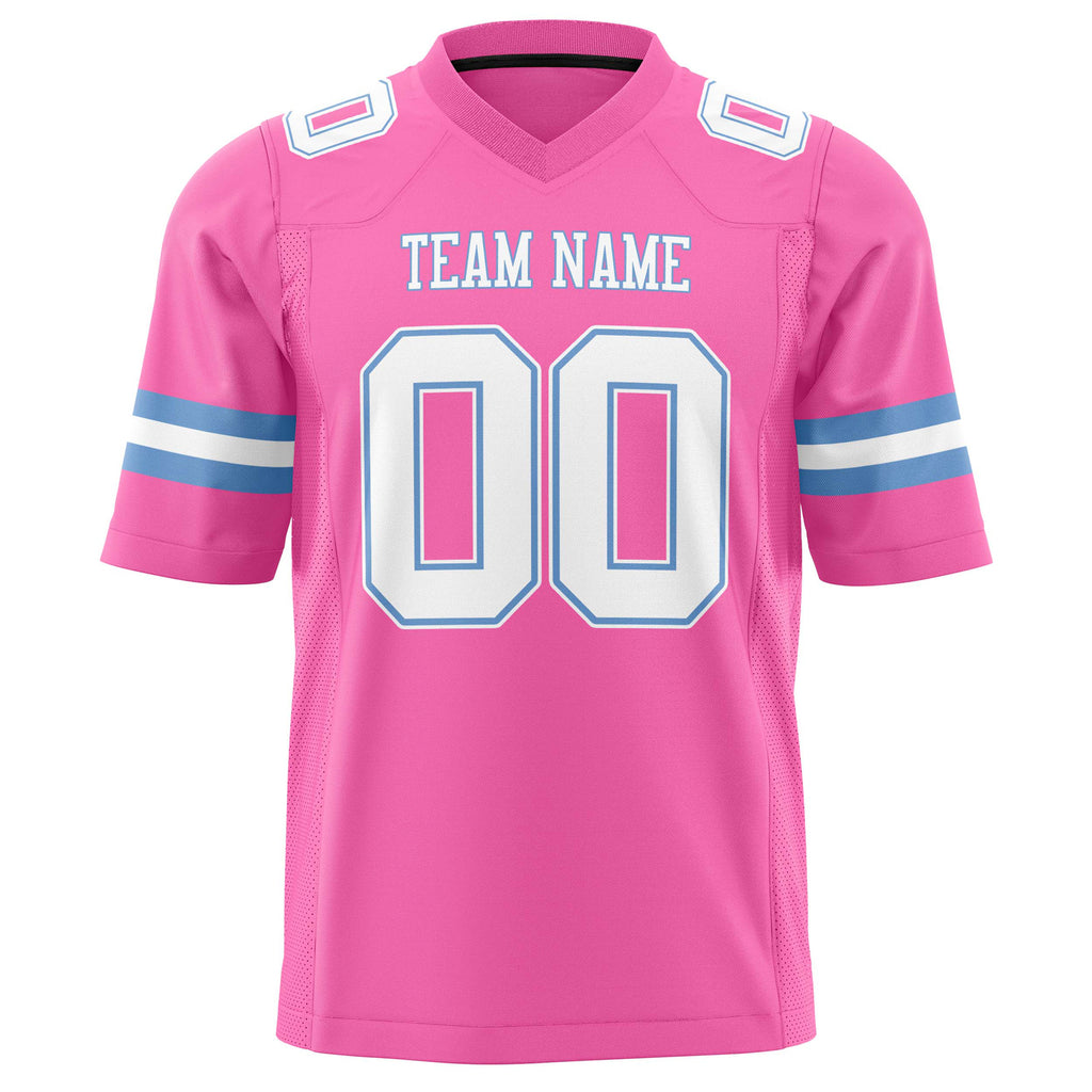 Custom Pink White Solid Colour Football Jersey
