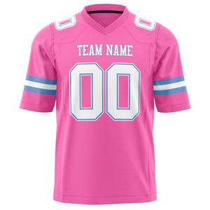 Custom Pink White Solid Colour Football Jersey