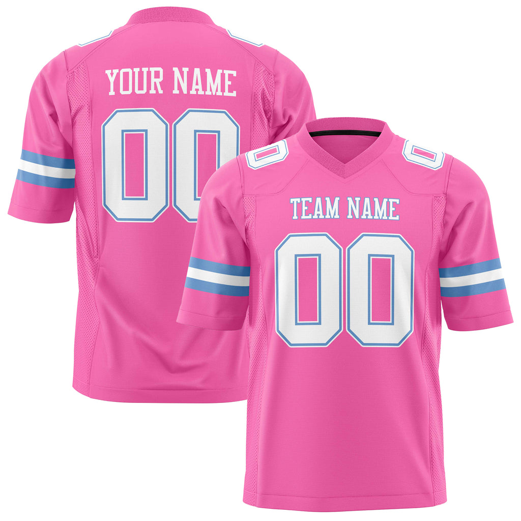 Custom Pink White Solid Colour Football Jersey FT01240725PI387