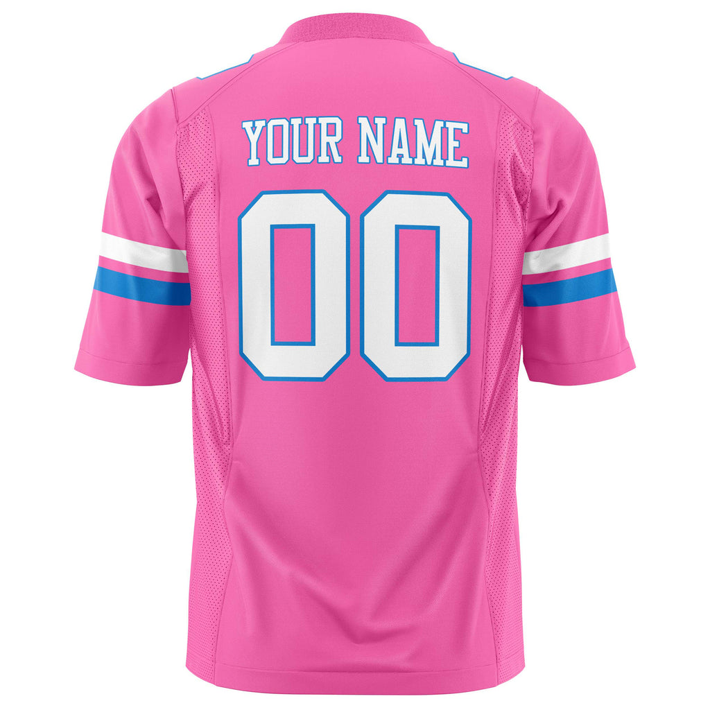 Custom Pink White Solid Colour Football Jersey